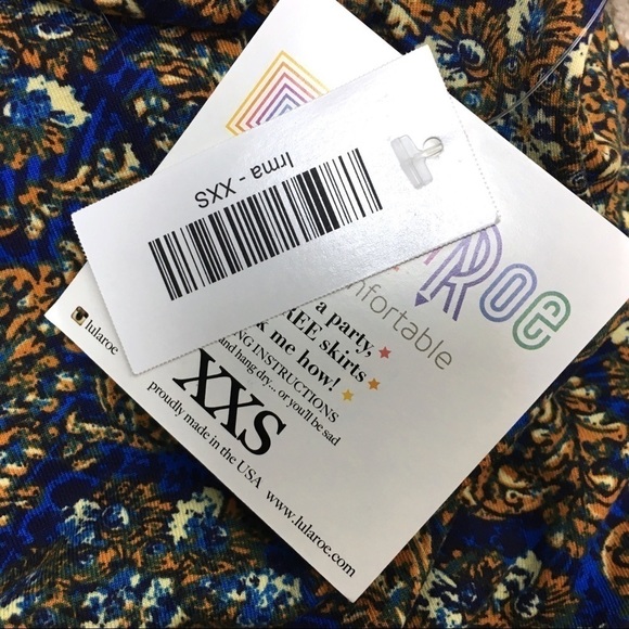 LULAROE Irma Tunic Top Floral Paisley Hi Lo Hem Retro Mod Print Size XXS NWT - Picture 8 of 11